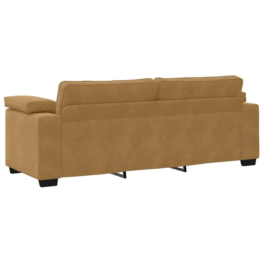 3-zitsbank bruin 220x77x82 cm fluweel