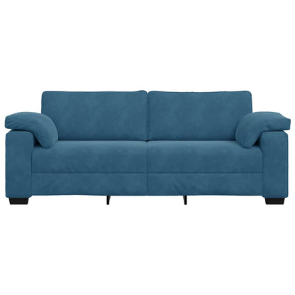 3-zitsbank blauw 220x77x82 cm fluweel