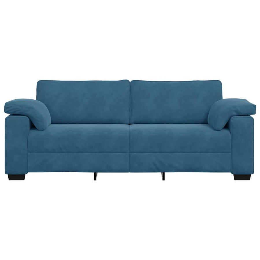 3-zitsbank blauw 220x77x82 cm fluweel
