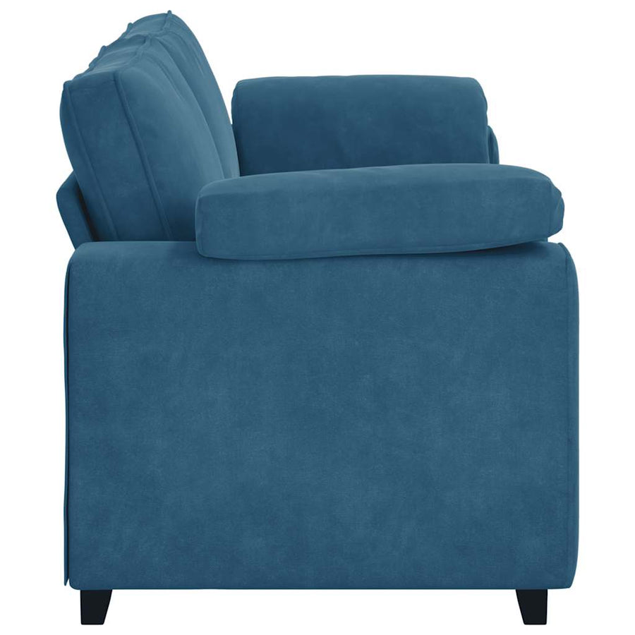 3-zitsbank blauw 220x77x82 cm fluweel