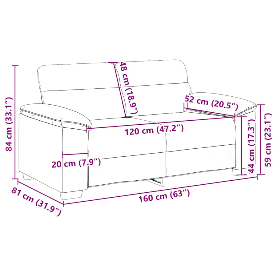 2-Zitsbank Stof 120 cm Donkergrijs