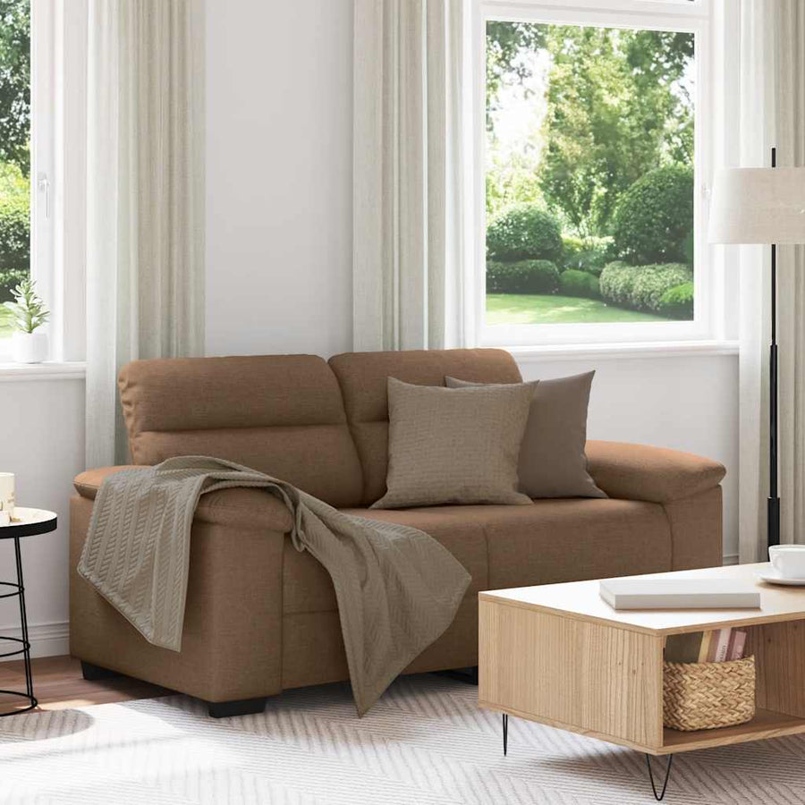 2-zitsbank bruin 160x81x84 cm stof