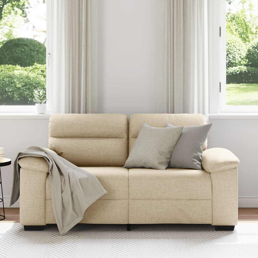 2-zitsbank crème 160x81x84 cm stof