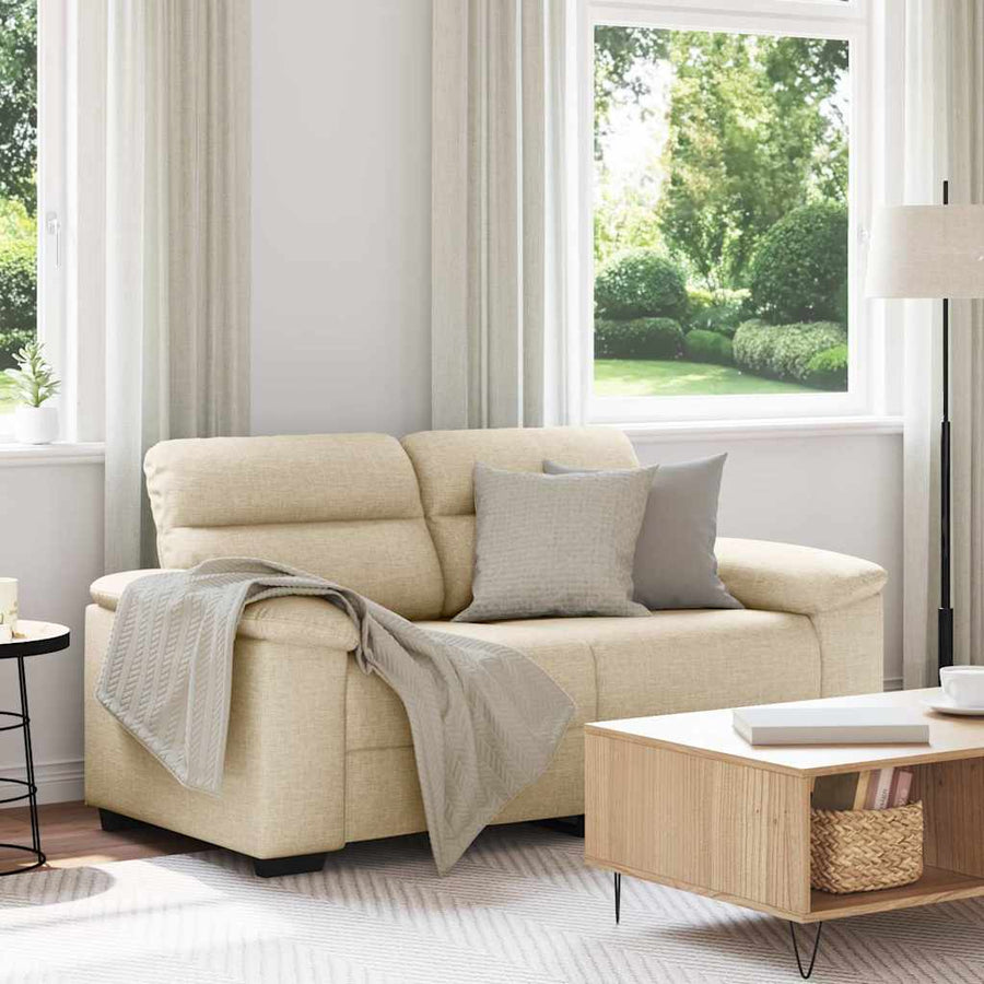 2-zitsbank crème 160x81x84 cm stof