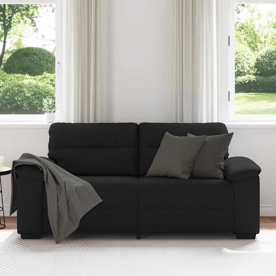 2-Zitsbank Stof 140 cm Zwart