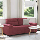 2-seater sofa wine red 180x81x84 cm fabric