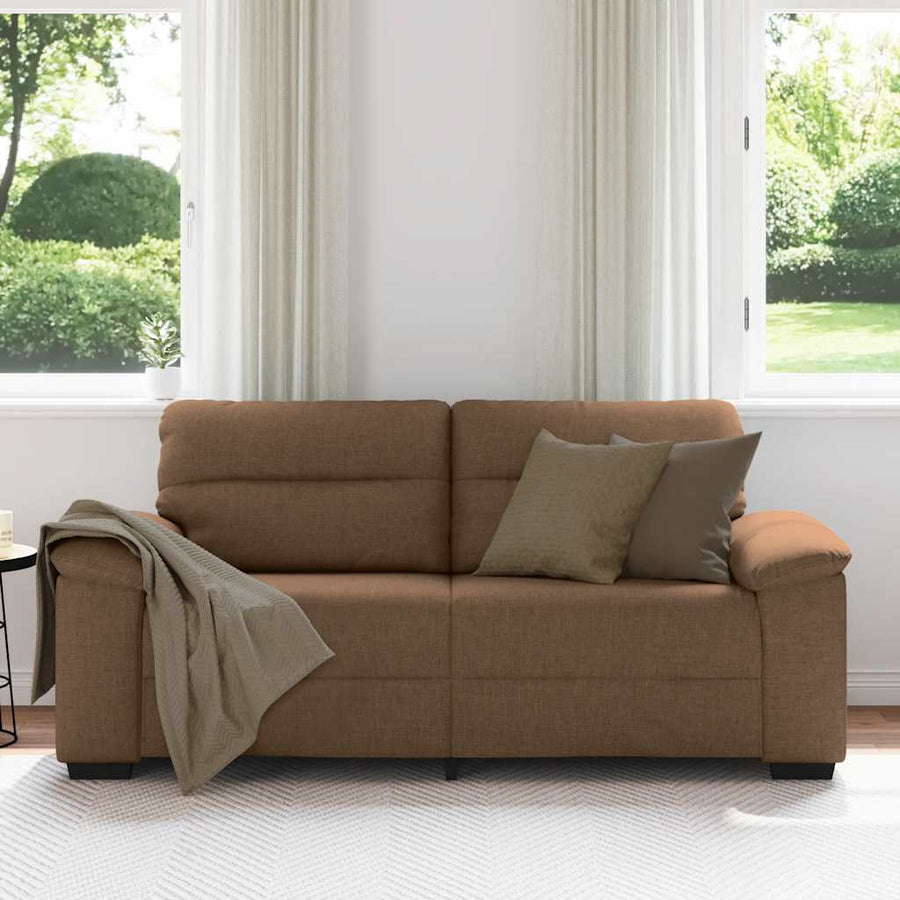 2-zitsbank bruin 180x81x84 cm stof