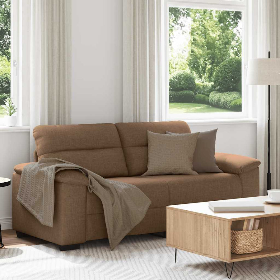 2-zitsbank bruin 180x81x84 cm stof