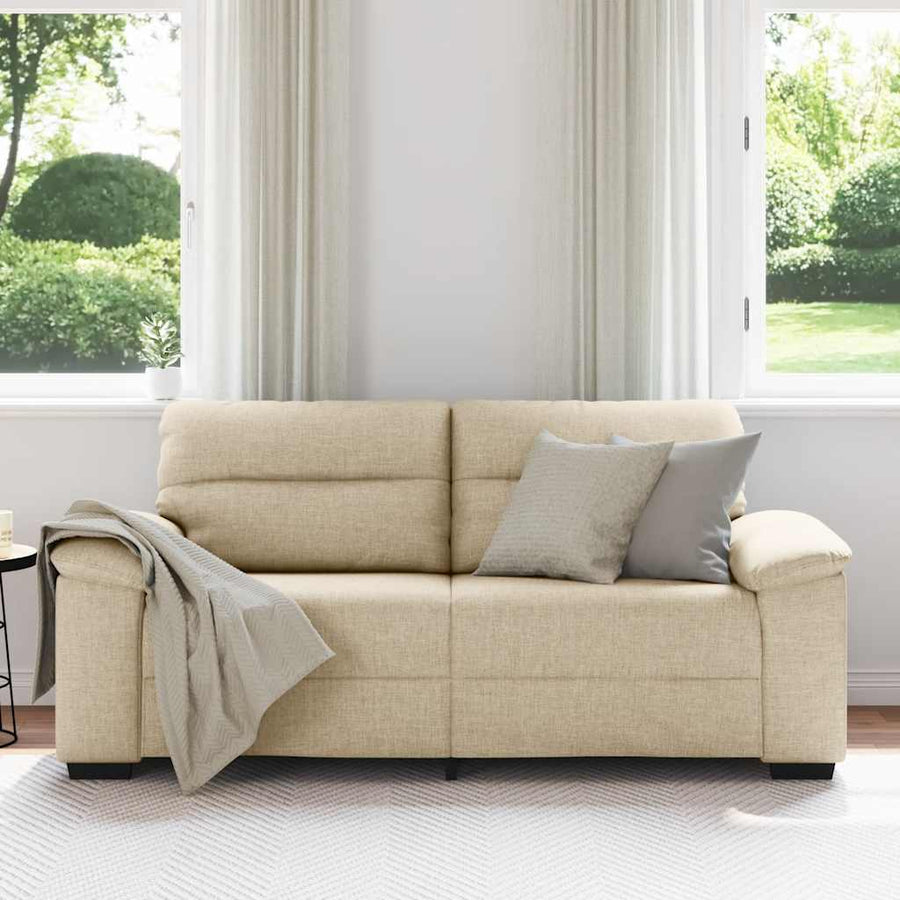2-zitsbank crème 180x81x84 cm stof