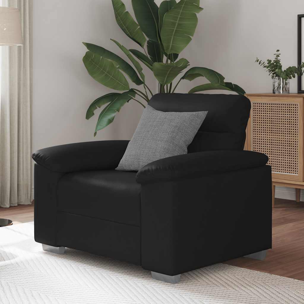 Fauteuil Kunstleer 60 cm Zwart