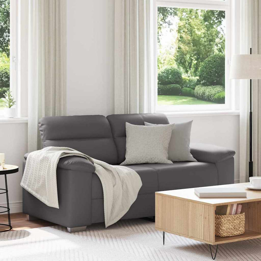 2-zitsbank grijs 120 cm kunstleer