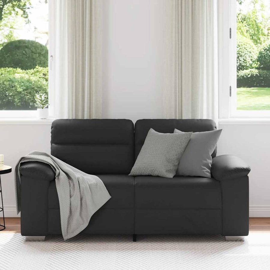 Tweezitsbank Kunstleer 120 cm Zwart