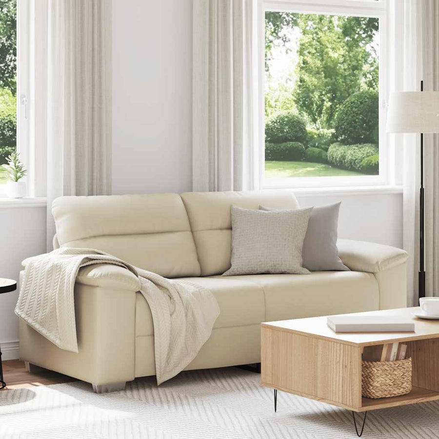 2-zitsbank crème 140 cm kunstleer