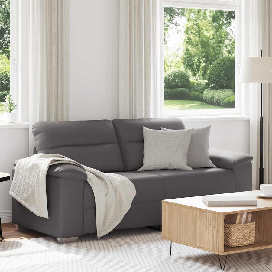 2-zitsbank grijs 140 cm kunstleer