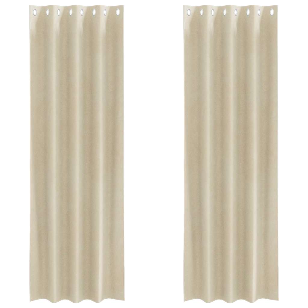 Verduisterende gordijnen 2 pcs Crème 140 x 260 cm Fluweel