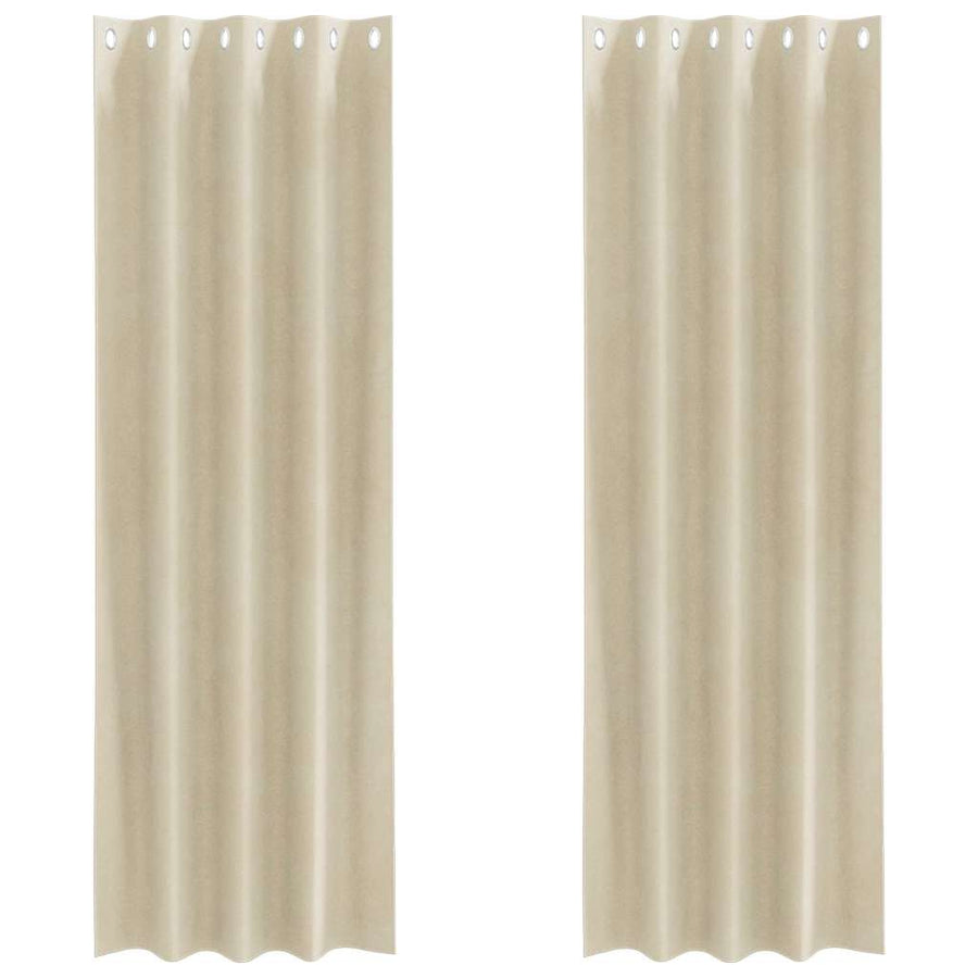 Verduisterende gordijnen 2 pcs Crème 140 x 260 cm Fluweel