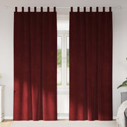Verduisterende gordijnen 2 stuks wijnrood 140x225 cm fluweel