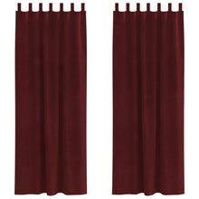 Verduisterende Gordijnen 2 Pcs Fluweel Wijnrood 140 x 225 cm met hanglussen