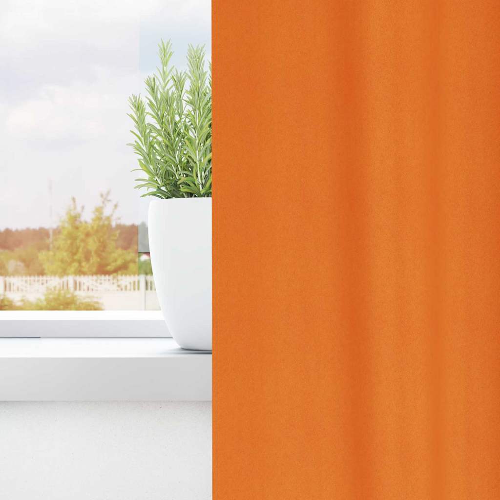 Zwart-out Gordijnen met Ringen 2 pcs Feloranje 225 x 140 cm