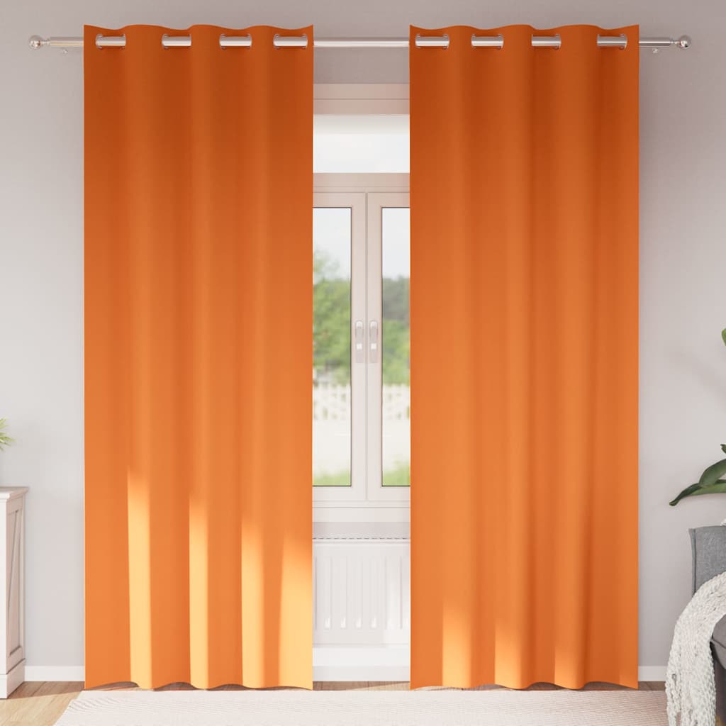 Zwart-out Gordijnen met Ringen 2 pcs Feloranje 225 x 140 cm