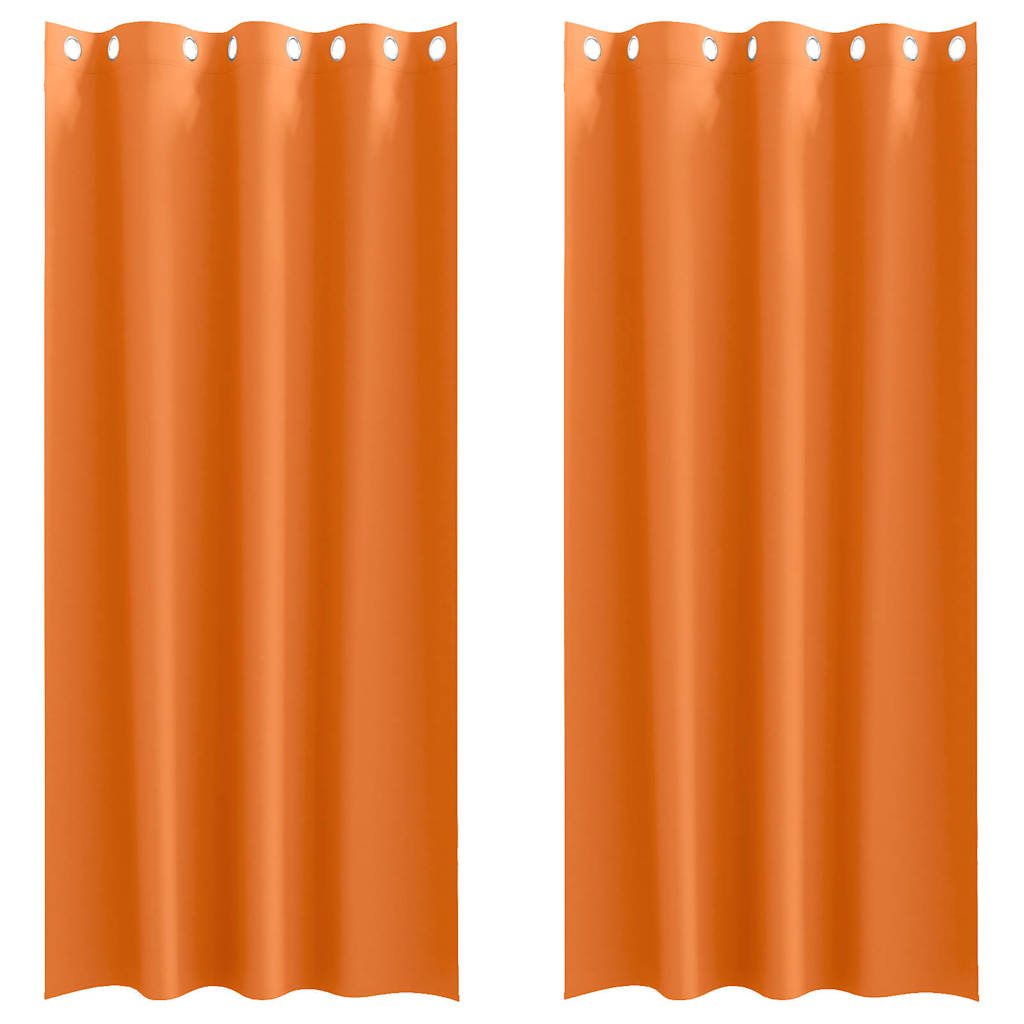 Zwart-out Gordijnen met Ringen 2 pcs Feloranje 225 x 140 cm