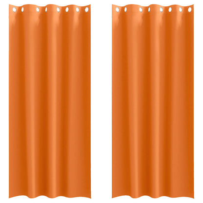 Zwart-out Gordijnen met Ringen 2 pcs Feloranje 225 x 140 cm