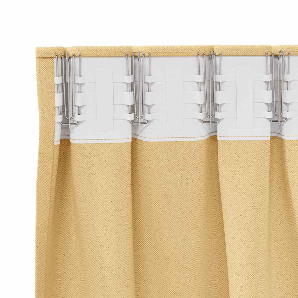 Gordijnen met gordijnen 2 pcs Beige Polyester