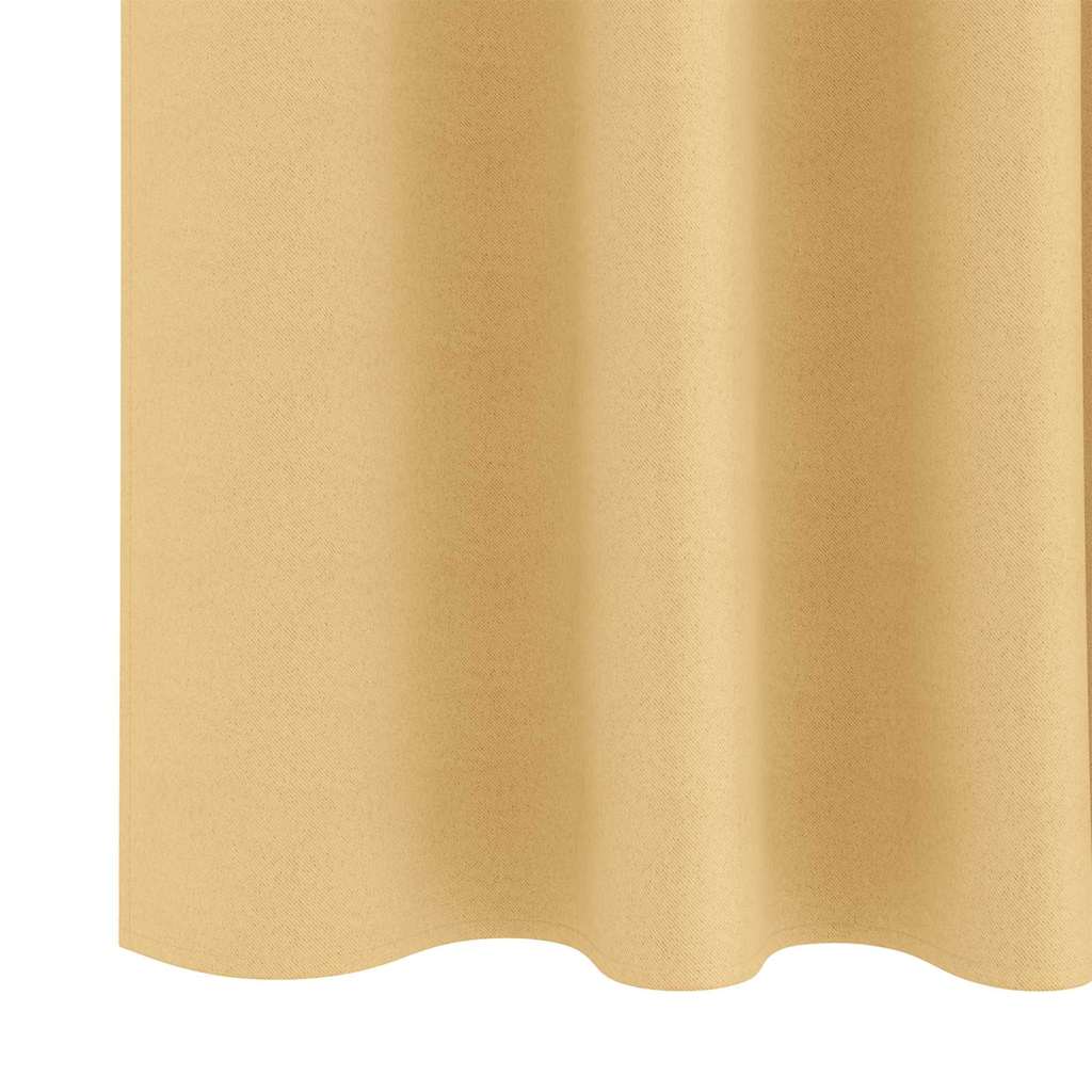 Gordijnen met gordijnen 2 pcs Beige Polyester