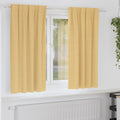 Zwart-out Gordijnen met Ringen 2 pcs Beige 175 x 140 cm