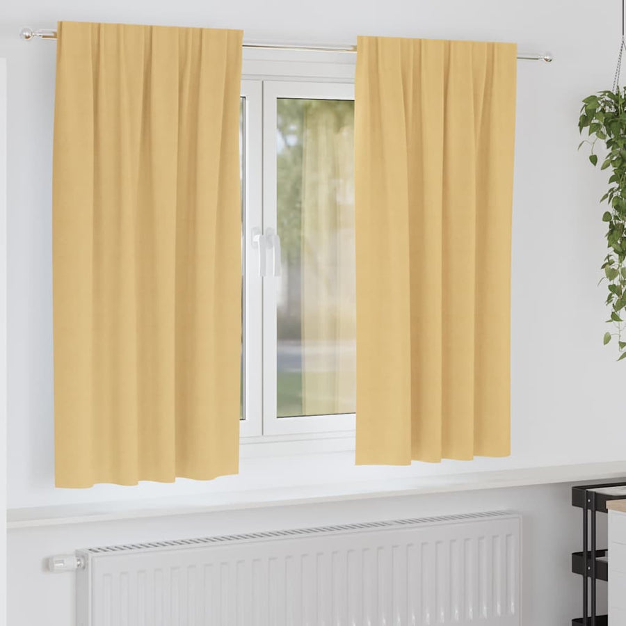Gordijnen met gordijnen 2 pcs Beige Polyester
