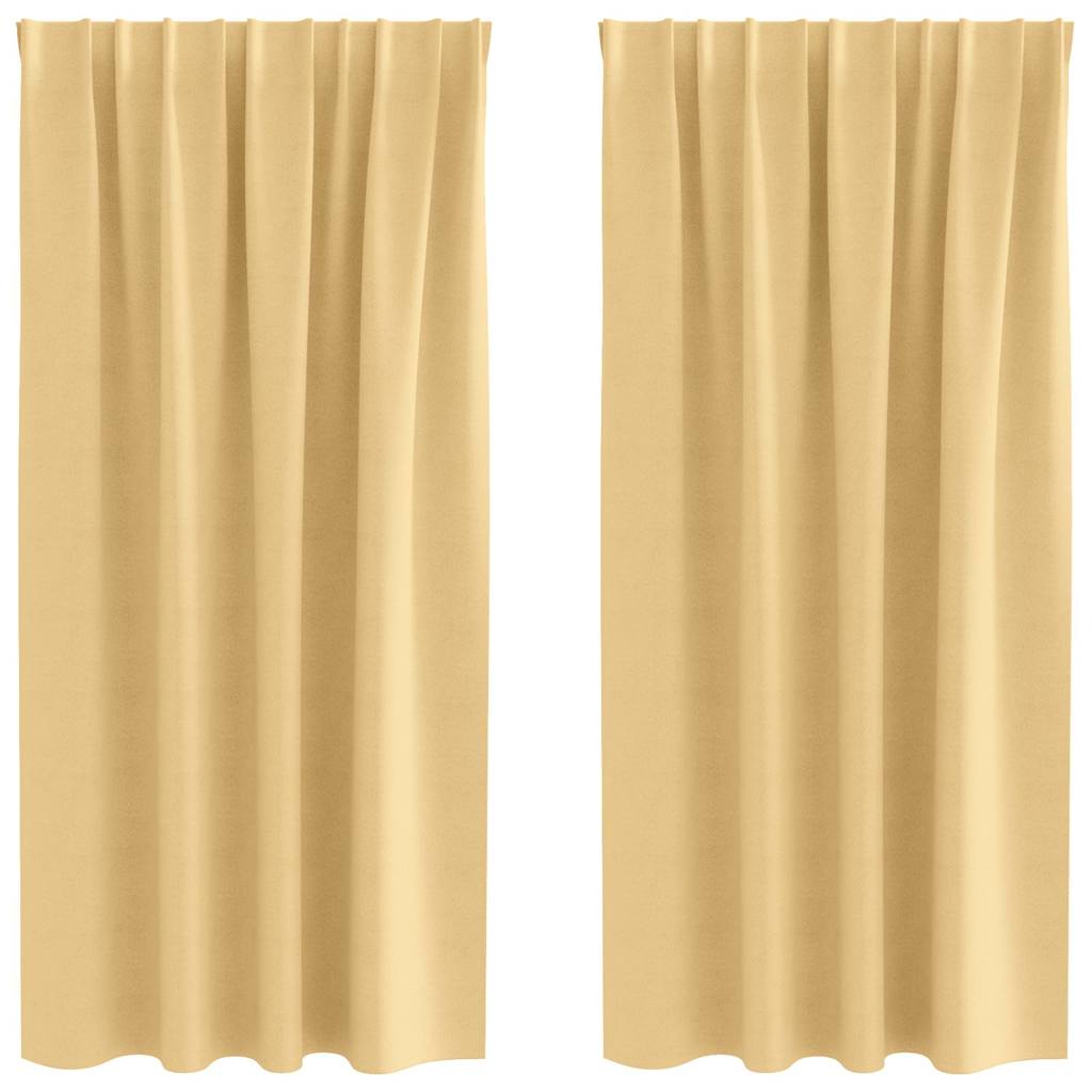 Gordijnen met gordijnen 2 pcs Beige Polyester