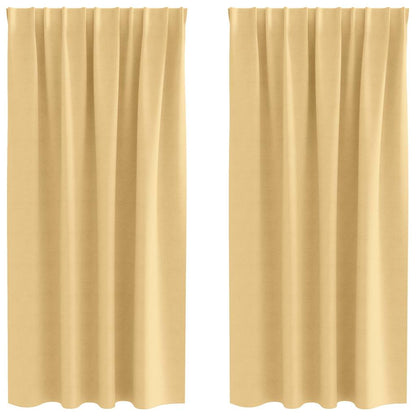 Gordijnen met gordijnen 2 pcs Beige Polyester