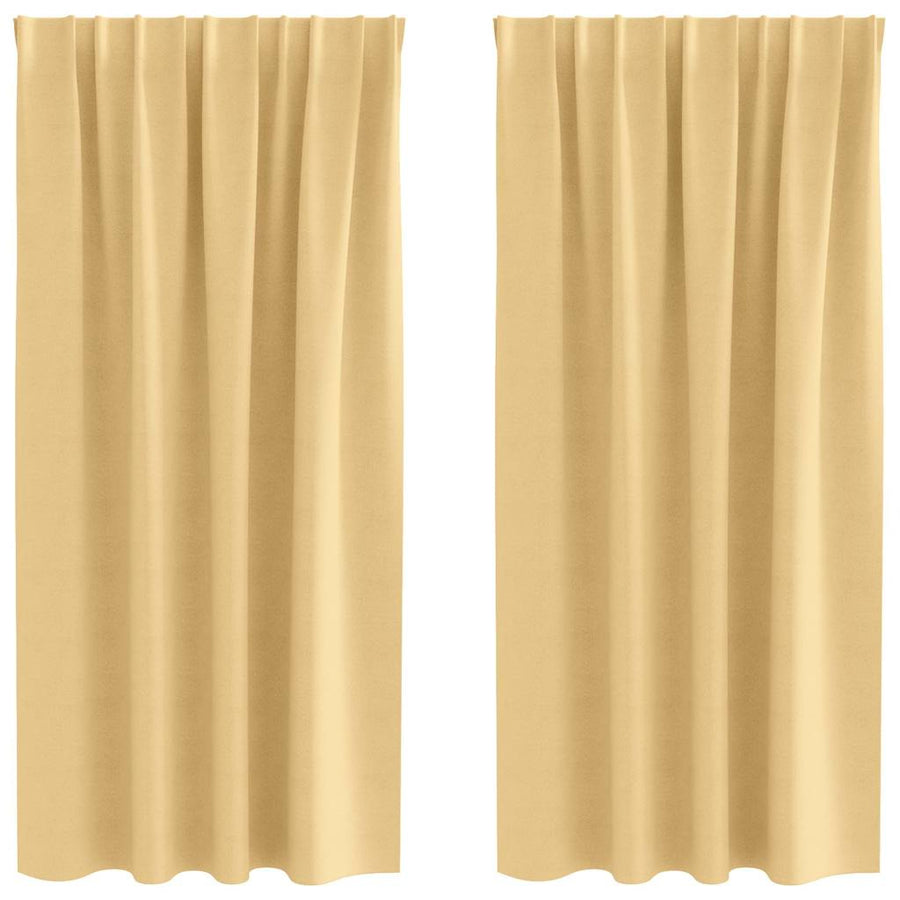 Gordijnen met gordijnen 2 pcs Beige Polyester