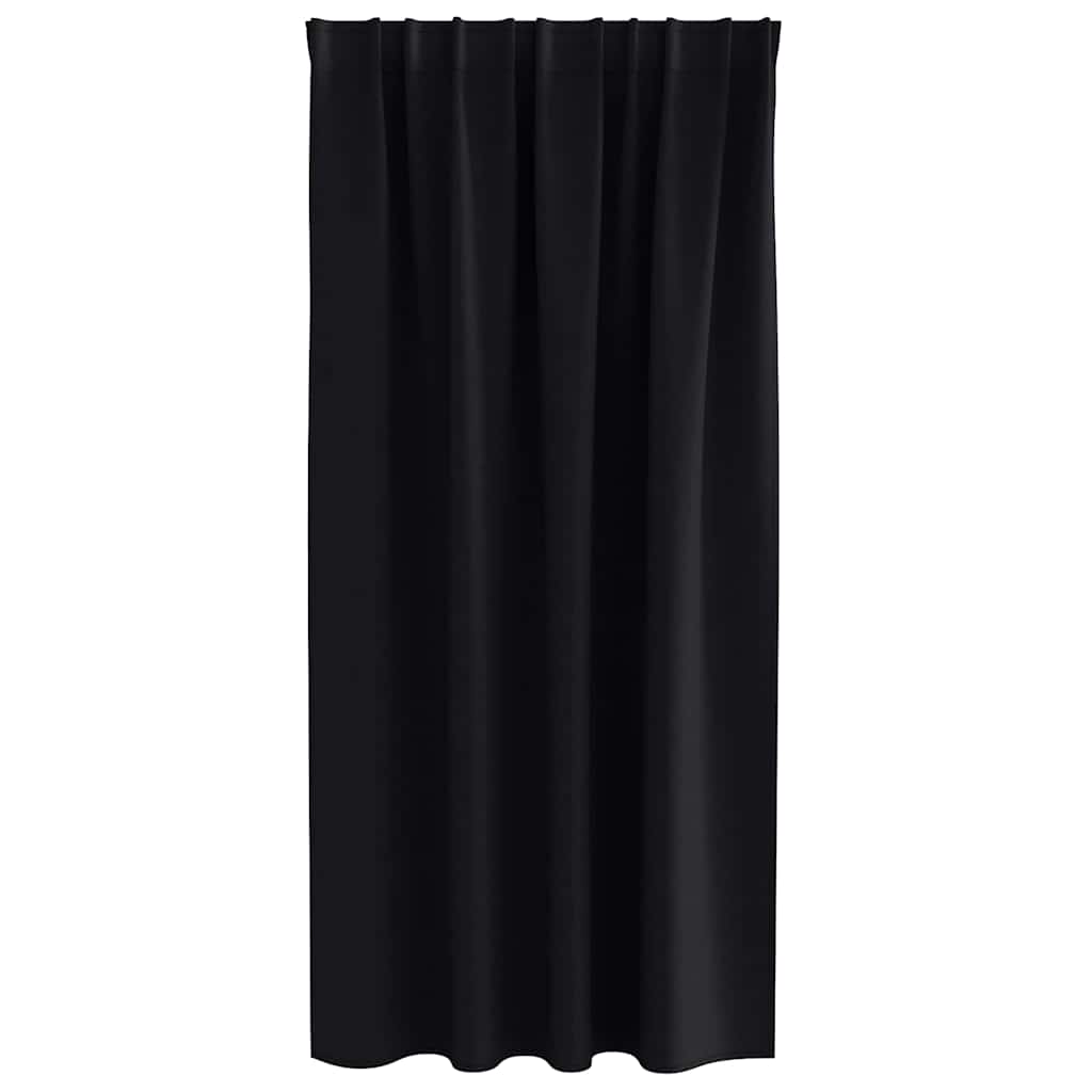 Gordijnen met gordijnen 2 pcs Zwart Polyester