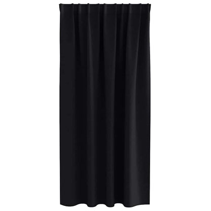 Gordijnen met gordijnen 2 pcs Zwart Polyester