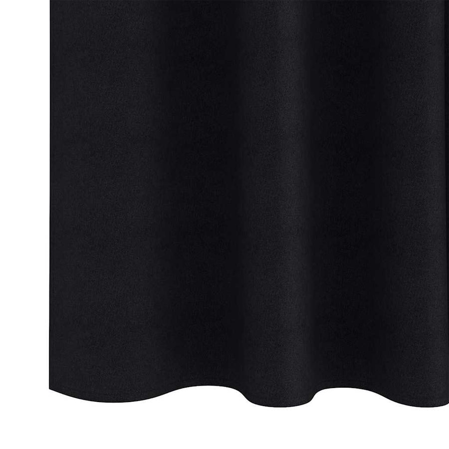 Gordijnen met gordijnen 2 pcs Zwart Polyester