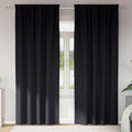 Zwart-out Gordijnen met Ringen 2 pcs Zwart 225 x 140 cm