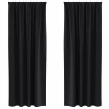 Gordijnen met gordijnen 2 pcs Zwart Polyester