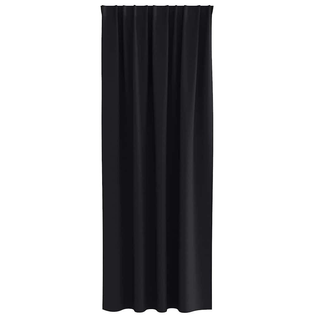 Gordijnen met gordijnen 2 pcs Zwart Polyester