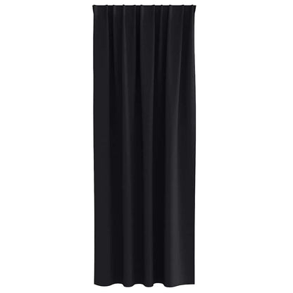 Gordijnen met gordijnen 2 pcs Zwart Polyester