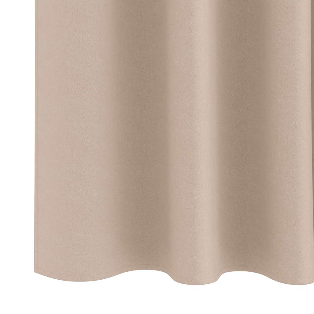 Zwart-Out Gordijnen Met Ringen Polyester Taupe Kopband tape 140 cm