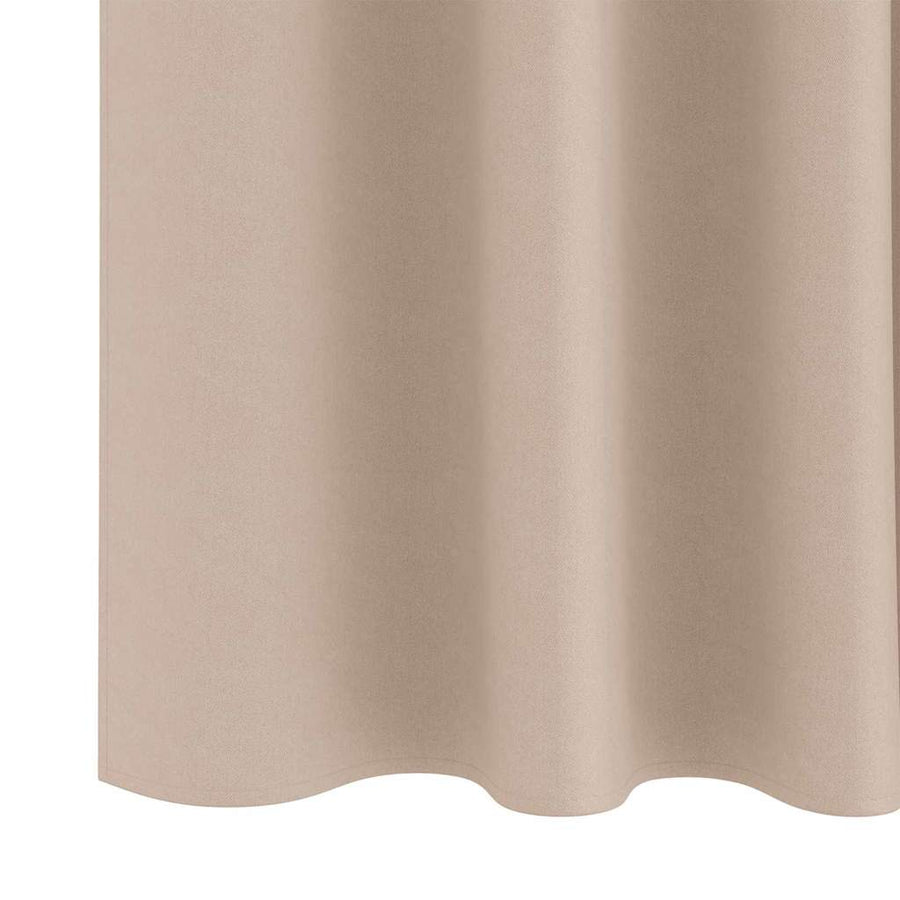 Zwart-Out Gordijnen Met Ringen Polyester Taupe Kopband tape 140 cm