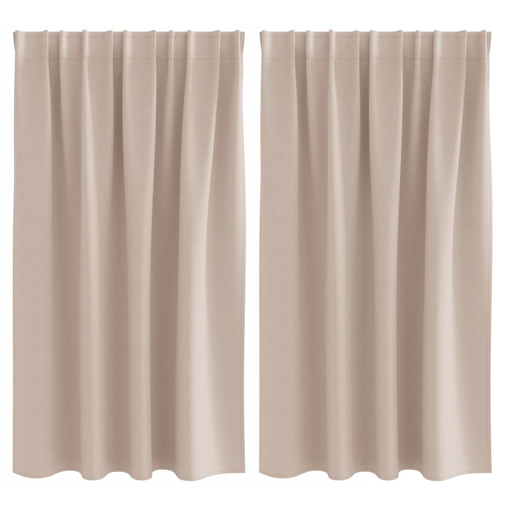 Zwart-Out Gordijnen Met Ringen Polyester Taupe Kopband tape 140 cm