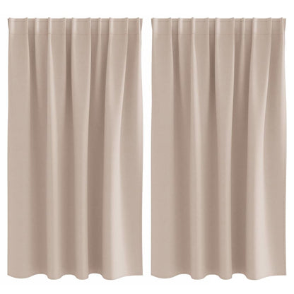 Zwart-Out Gordijnen Met Ringen Polyester Taupe Kopband tape 140 cm