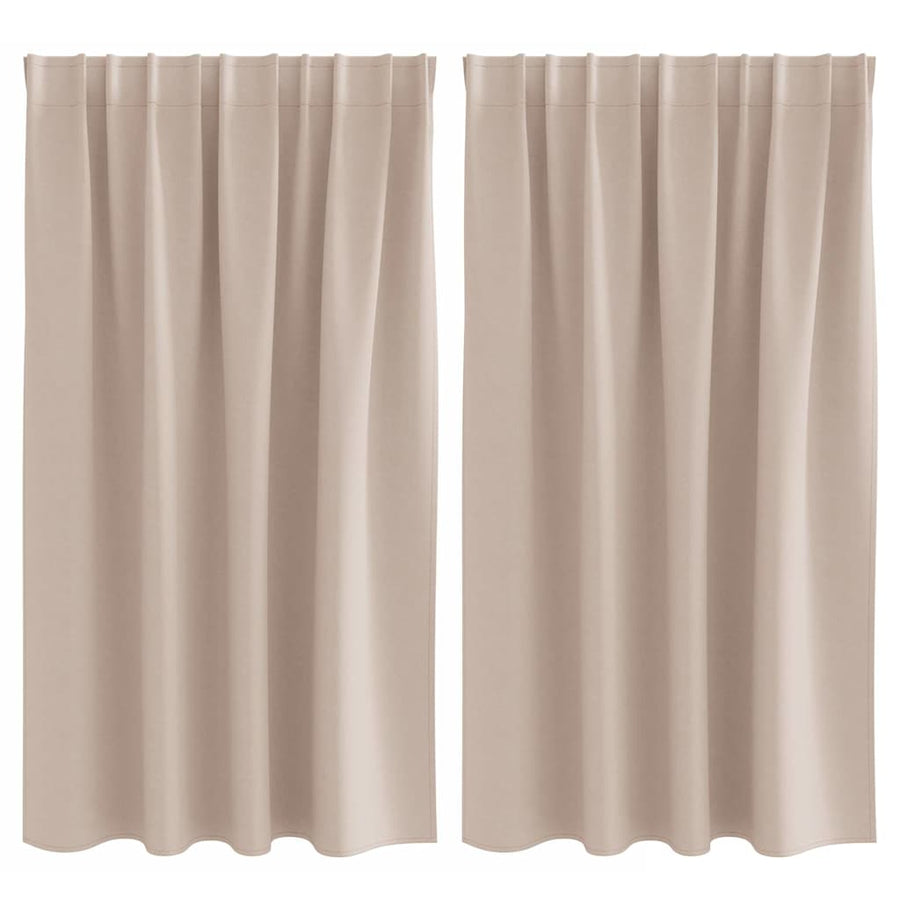 Zwart-Out Gordijnen Met Ringen Polyester Taupe Kopband tape 140 cm