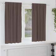 Blackout Curtains with Rings 2 pcs Dark Brown 175 x 140 cm