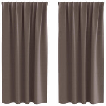 Gordijnen met gordijnen 2 pcs Donkerbruin Polyester