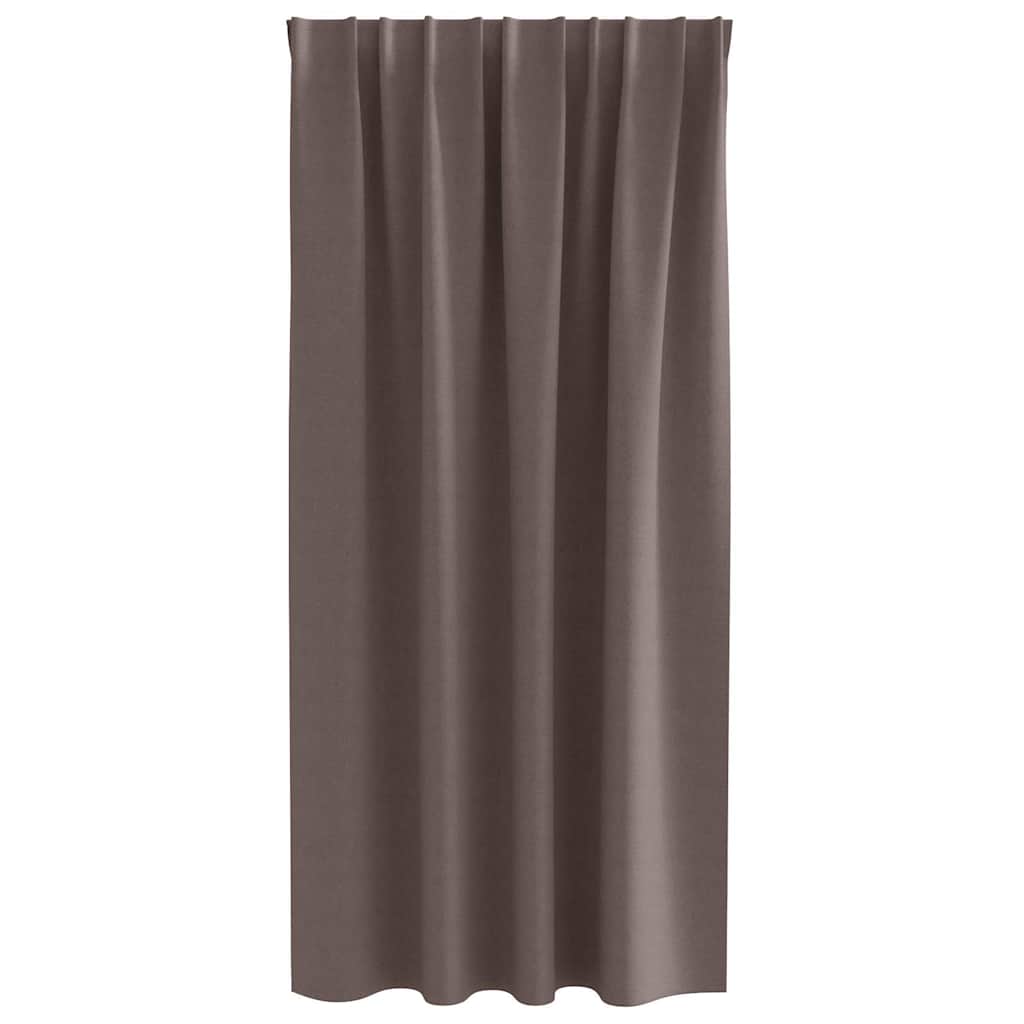 Gordijnen met gordijnen 2 pcs Donkerbruin Polyester