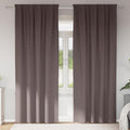 Zwart-out Gordijnen met Ringen 2 pcs Donkerbruin 225 x 140 cm