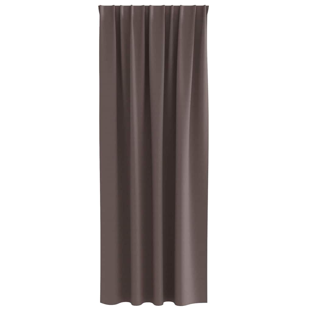 Gordijnen met gordijnen 2 pcs Donkerbruin Polyester